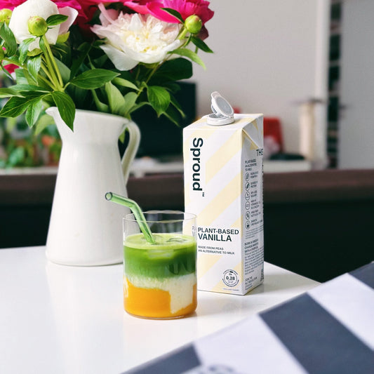 Sproud Vanilla dodá lahodnú chuť jemnú penu v matcha latte