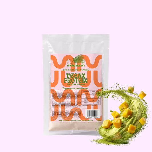 VEGAN Proteín Matcha Mango v spolupráci s Matchiaren Bratislava – rastlinný proteín s jemnou energiou z matchy