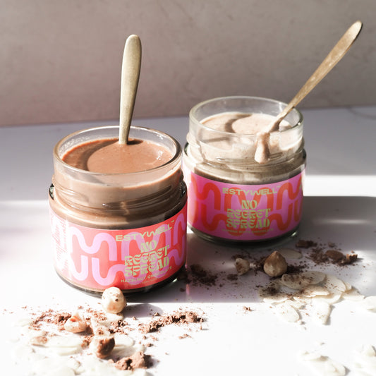 ESTYWELL Proteínový vegánsky mandľový krém s bielou čokoládou