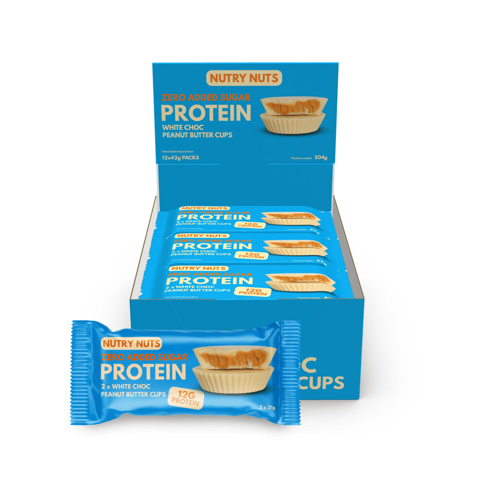 Box Nutry Nuts košíčkov s bielou čokoládou a arašídovým maslom