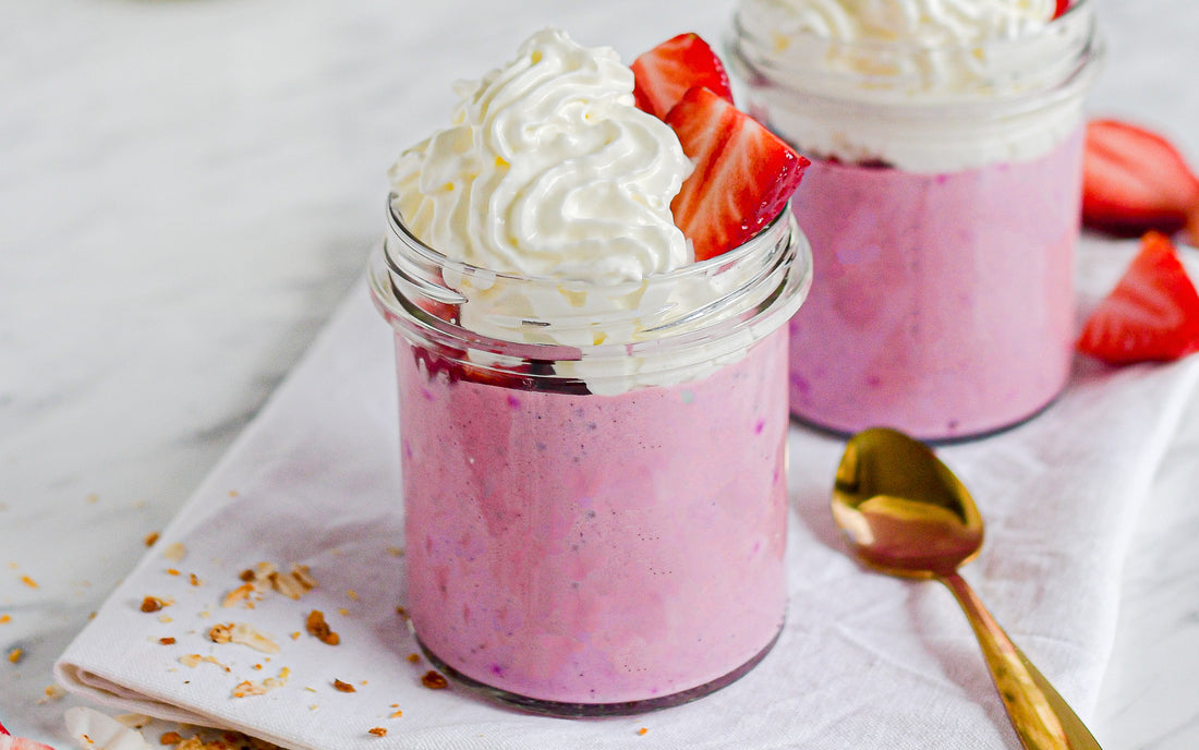 Jahodový fit proteínový termix recept