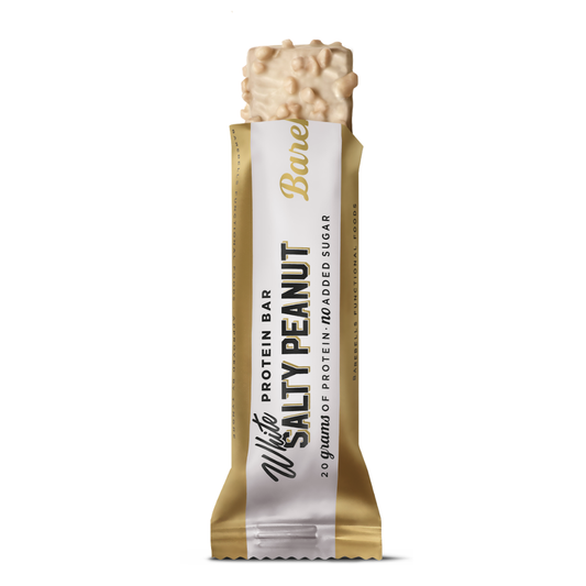 Barebells Protein Bar – Slaný arašid a biela čokoláda – predná strana tyčinky