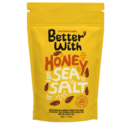 Better With mandle s medom a morskou soľou 140 g – predná strana balenia