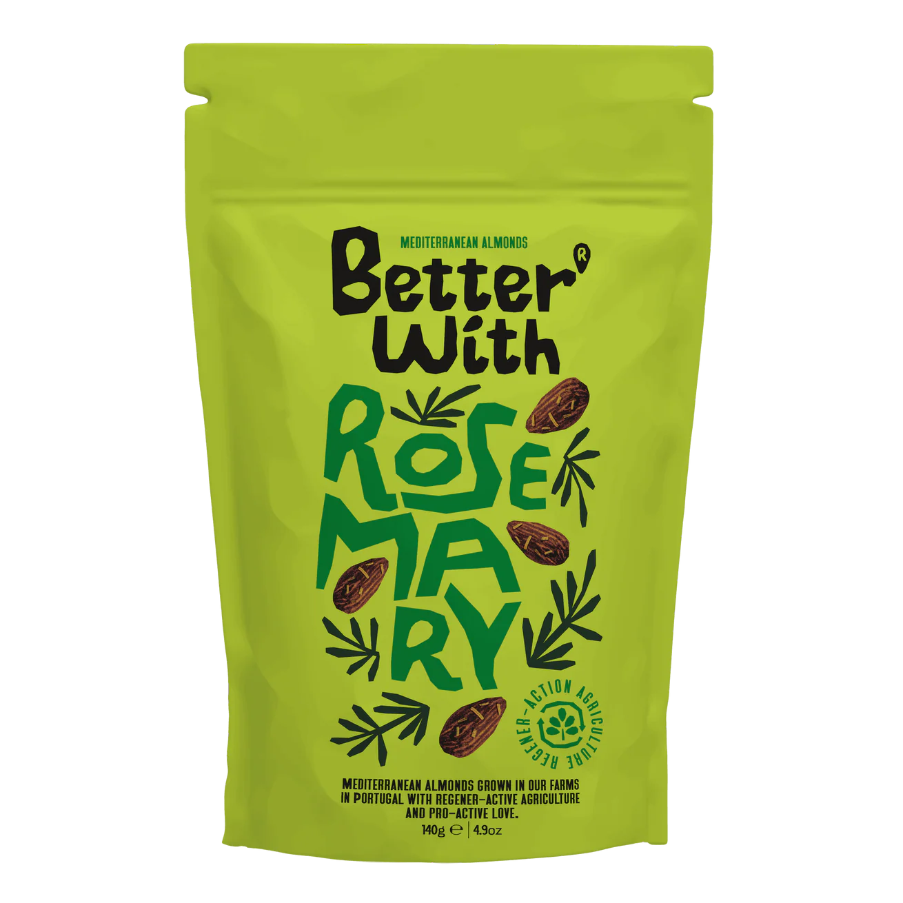 Better With mandle s rozmarínom 140 g – predná strana balenia