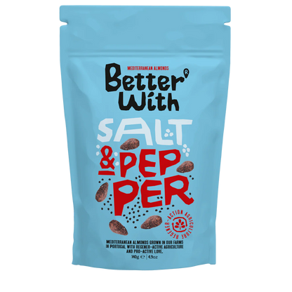 Better With mandle so soľou a korením 140 g – predná strana balenia