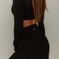 Krátky top s dlhým rukávom CONFIDENCE BLACK