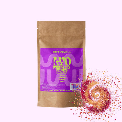 Estywell drť z lyofilizovaného ovocia. Purple mix crumbs.
