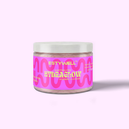 ESTYWELL elektrolyty HYDRAGLOW Malina & Levanduľa 300 g