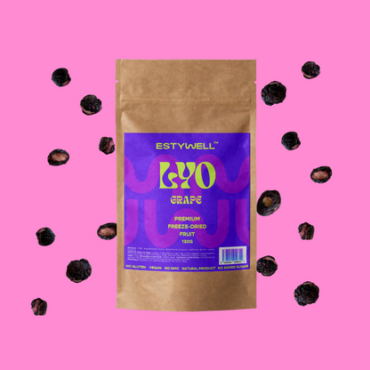 Balenie ESTYWELL lyofilizovaného ovocia hrozno.