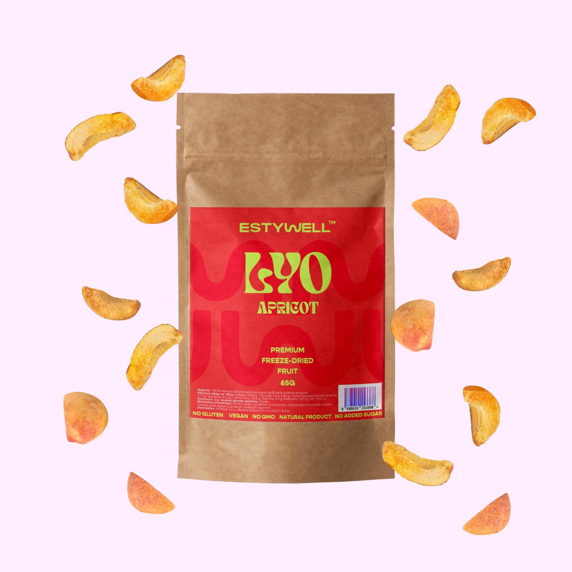 Estywell lyofilizovaná marhuľa 65 g lyofilizované ovocie freeze dried apricot