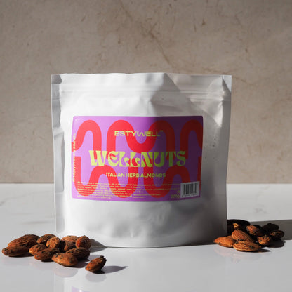 Estywell WELLNUTS Italian Herb Almonds – balenie 200 g, prémiové pečené mandle s talianskymi bylinkami