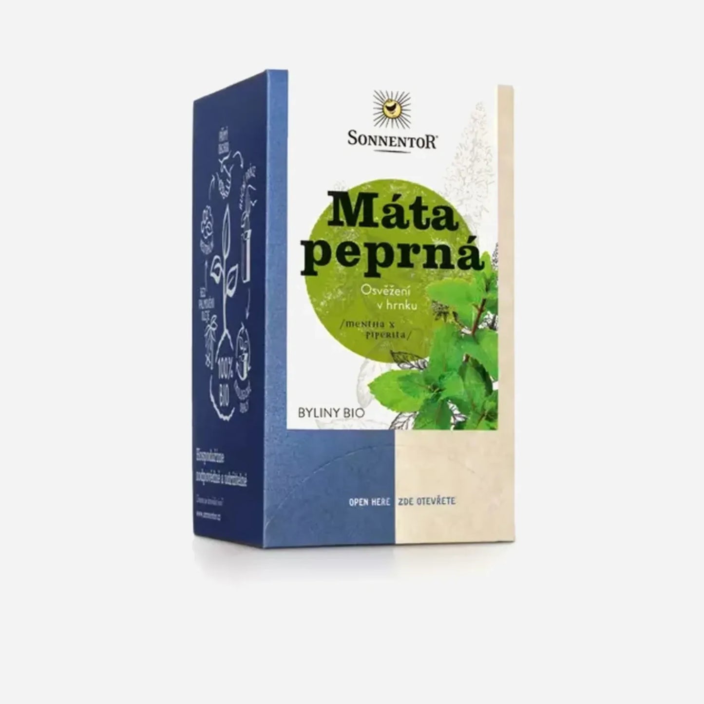 Bio porcovaný čaj z mäty piepornej – obal produktu