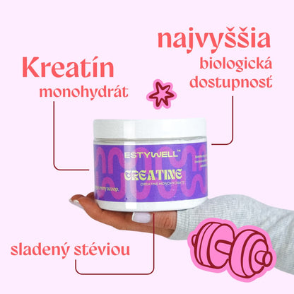 ESTYWELL Kreatín Monohydrát Grep & Malina 300 g