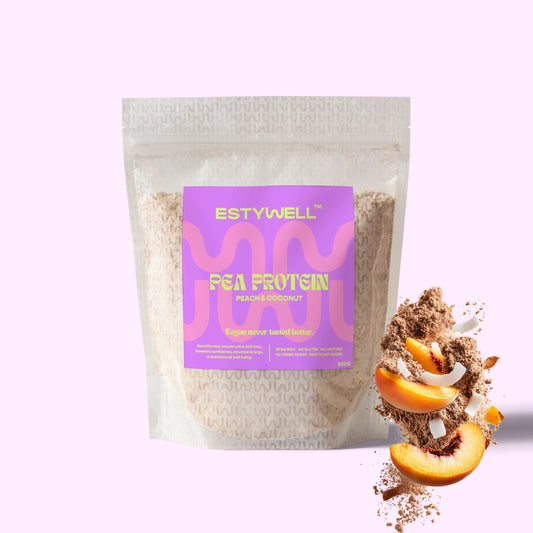 Estywell hrachový proteín broskyňa kokos 500 g pea protein