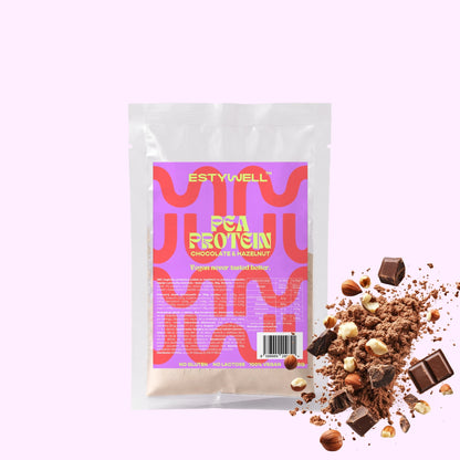 Estywell hrachový proteín čokoláda lieskový orech 30 g pea protein