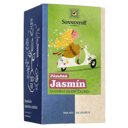 BIO zelený čaj s jazmínom Sonnentor 27 g – porciovaný vrecúškový čaj