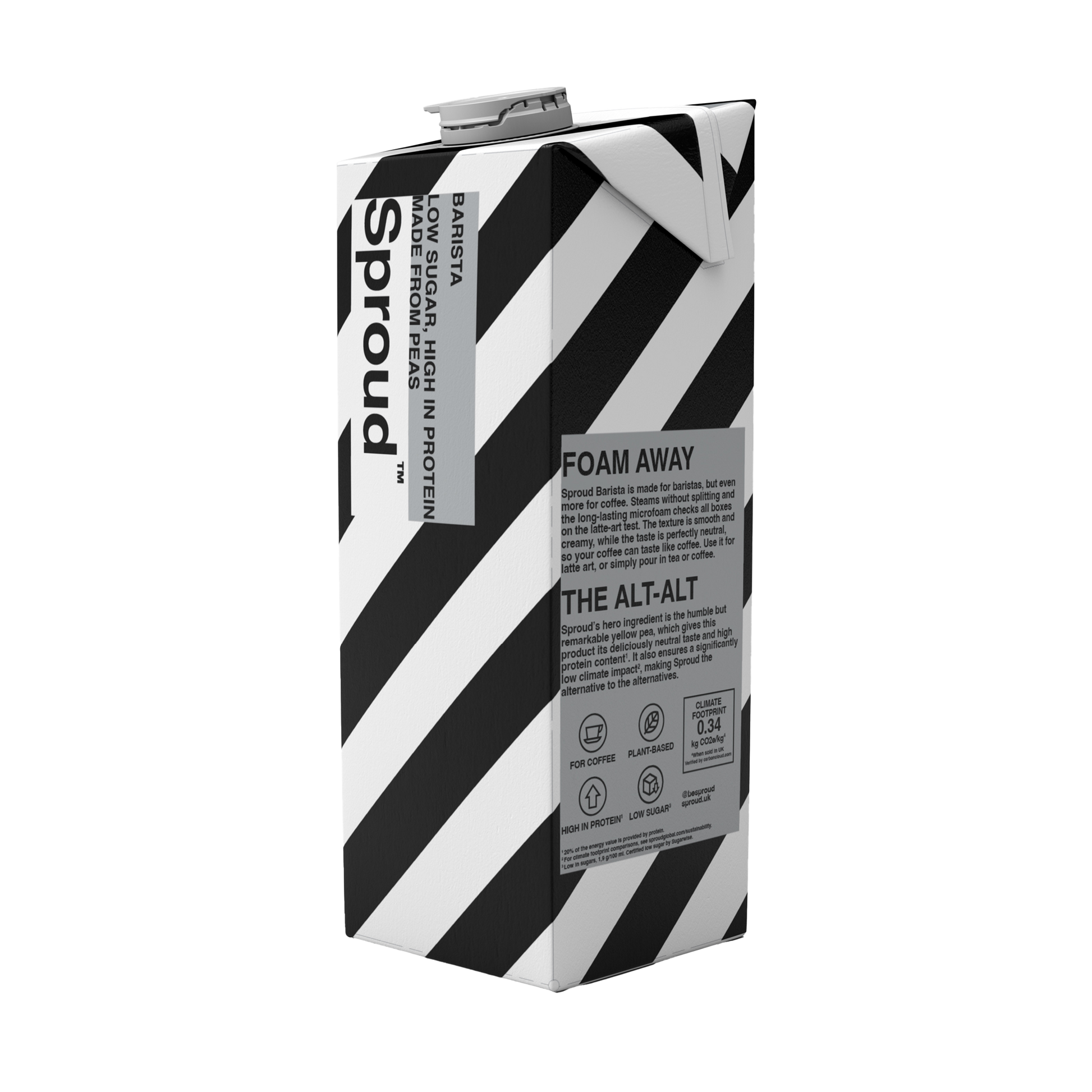 Krémová rastlinná alternatíva mlieka Sproud Barista vhodná do kávy