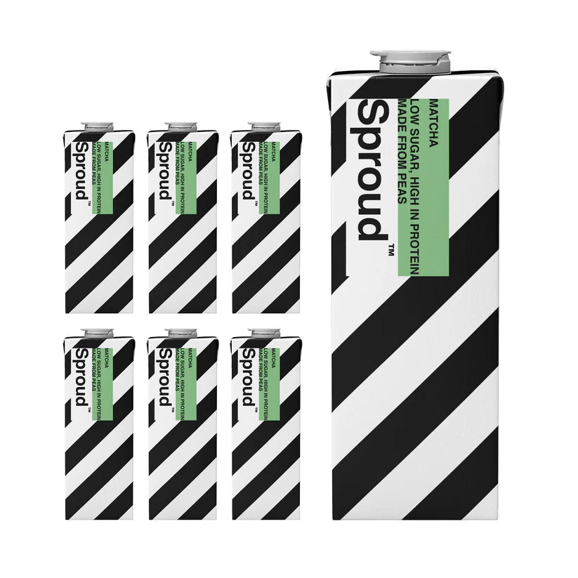 Balenie rastlinnej alternatívy mlieka Sproud Matcha bez laktózy