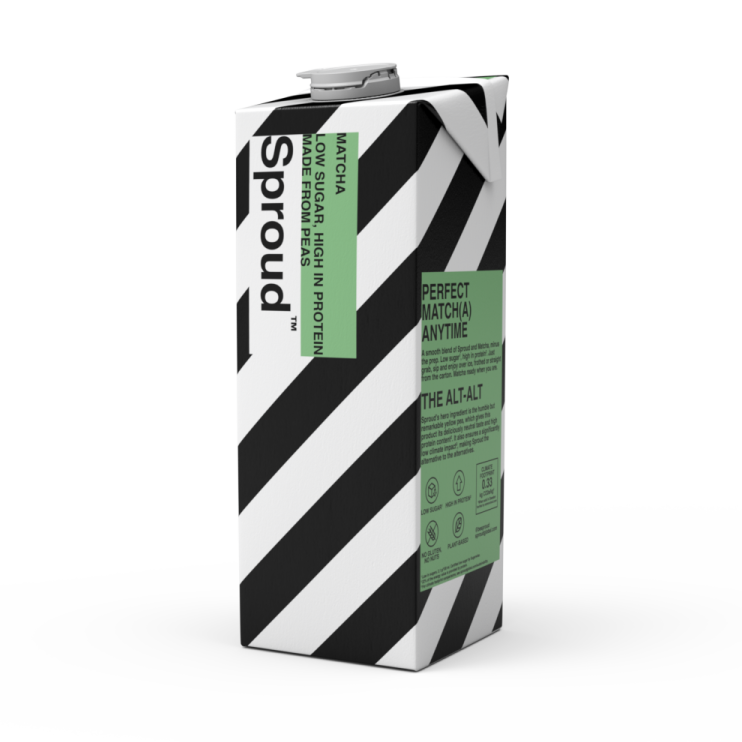 Krémová rastlinná alternatíva mlieka Sproud Matcha vhodná do kávy