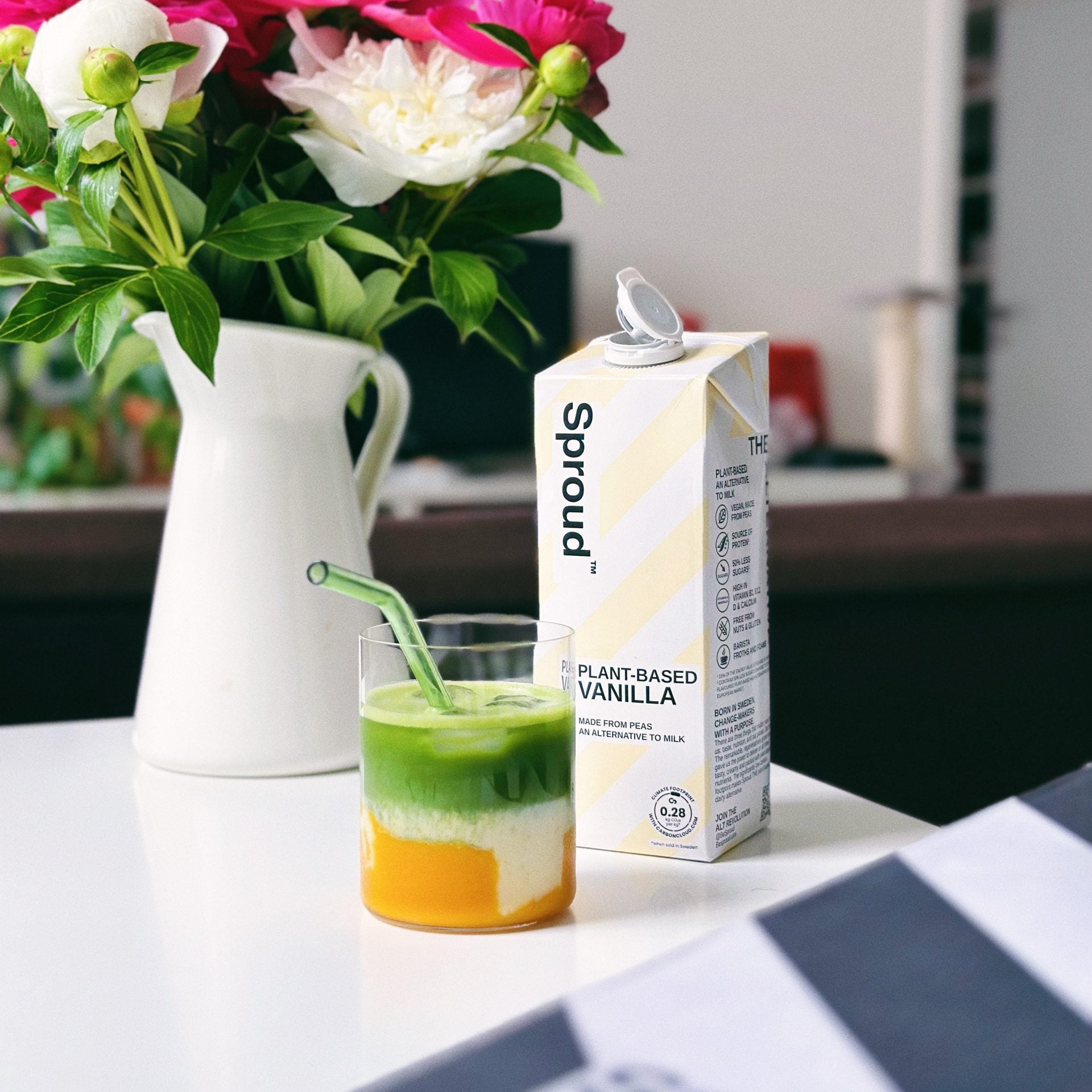 Sproud Vanilla dodá lahodnú chuť jemnú penu v matcha latte