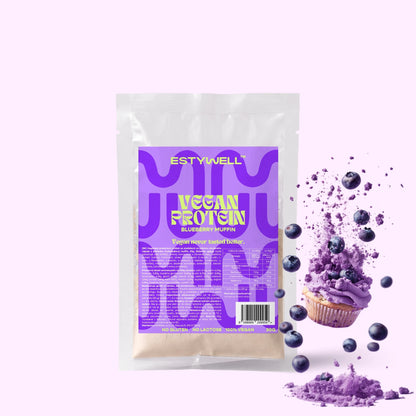 Estywell vegan protein čučoriedkový muffin 30 g rastlinný proteín