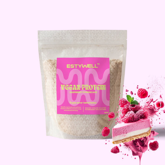 Estywell vegan protein malinový cheesecake 500 g rastlinný proteín