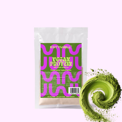 Estywell vegan protein matcha vanilla 30 g rastlinný proteín