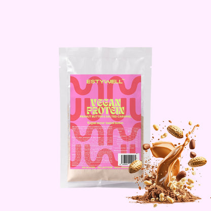 Estywell vegan protein slaný karamel arašidko 30 g rastlinný proteín