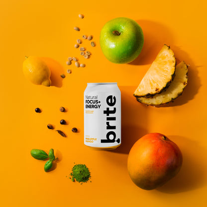 Brite prírodný kofeínový nápoj Ananás a Mango 330 ml