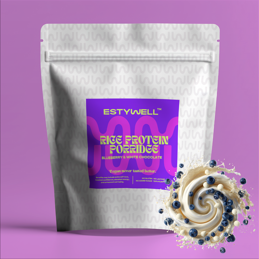 ESTYWELL Proteínová ryžová kaša Čučoriedka & biela čokoláda