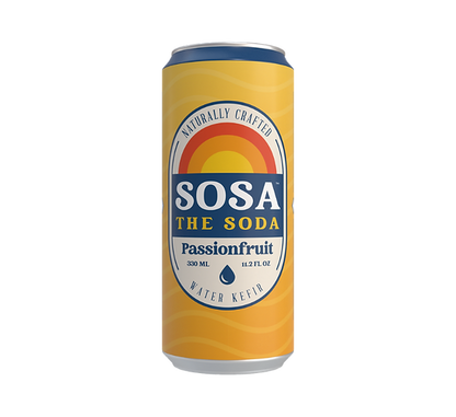 Sosa The Soda Water Kefir Passion Fruit 330 ml – bio perlivý nápoj s marakujou
