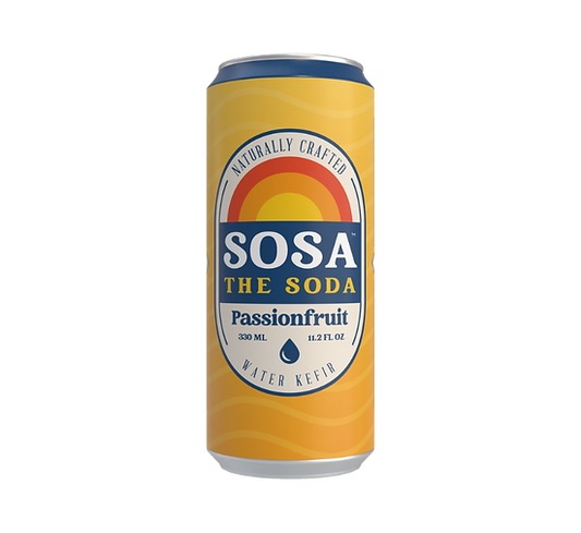 Sosa The Soda Water Kefir Passion Fruit 330 ml – bio perlivý nápoj s marakujou