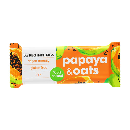 The Beginnings RAW Bar Papája 40 g – ovocná raw tyčinka bez lepku