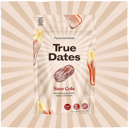 True Dates Kyslá kola 100 g – sušené datle bez kôstok v kyslej kola príchuti