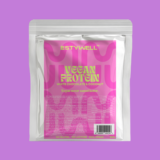 VEGAN proteín ESTYWELL Kokos - Biela čokoláda