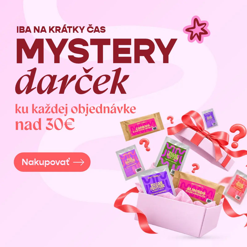 Mystery darček ku každej objednávke nad 30 € na Estywell – prekvapenie z ponuky produktov.