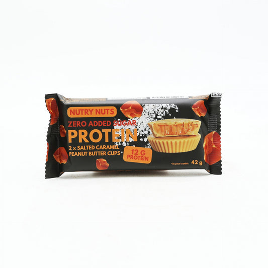 Nutry Nuts slaný karamel s arašidovým maslom 42 g, vegánsky proteínový snack