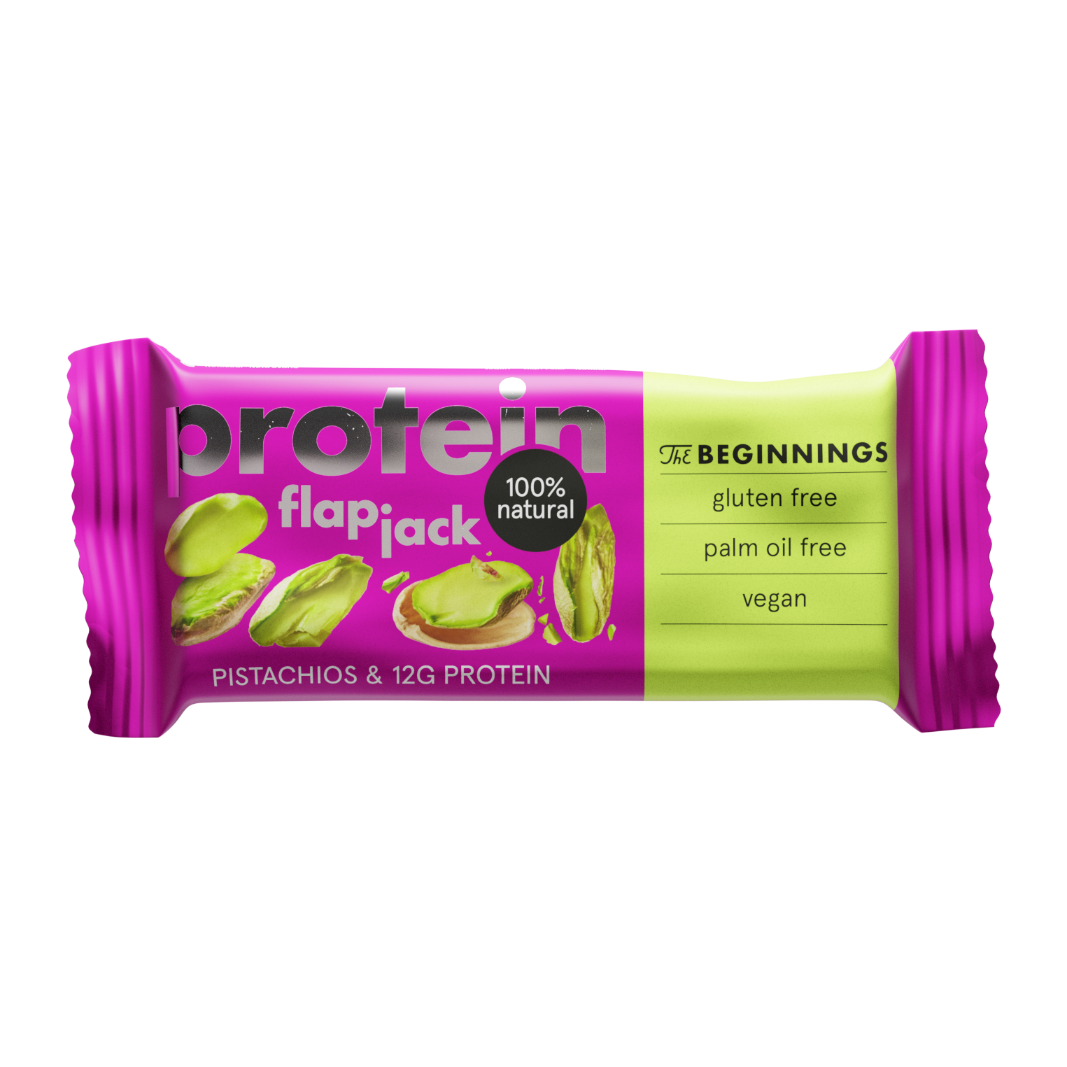 The Beginnings Protein FlapJack Pistácie 60 g – balenie zpredu